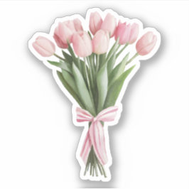 Bouquet von rosa Tulips Aufkleber