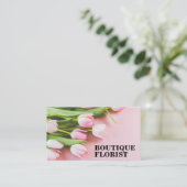 Bouquet von rosa Tulips | Florist Visitenkarte (Stehend Vorderseite)