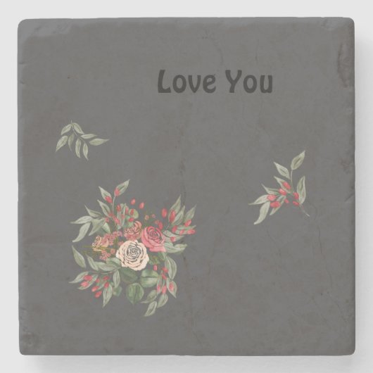 Bouquet von Rose Stone Untersetzer (Vorderseite)