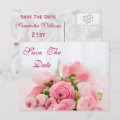 Bouquet von Rosen 21. Geburtstag Save the Date Ankündigungspostkarte (Vorne/Hinten)
