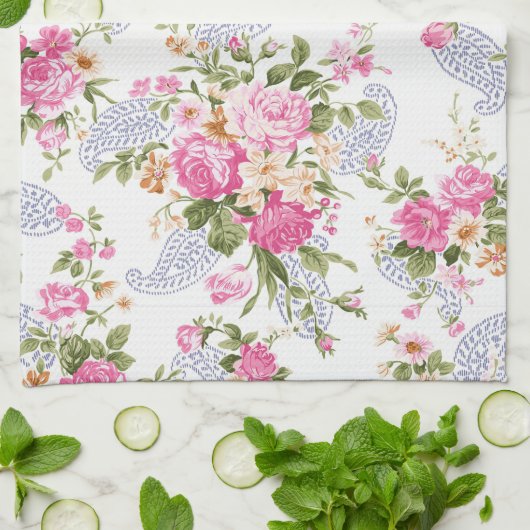 Bouquet von Rosen Geschirrtuch (Gefaltet)