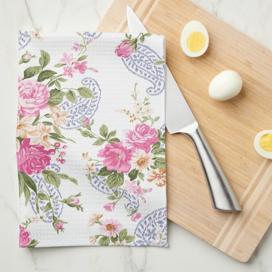 Bouquet von Rosen Geschirrtuch (Viertel Falte)