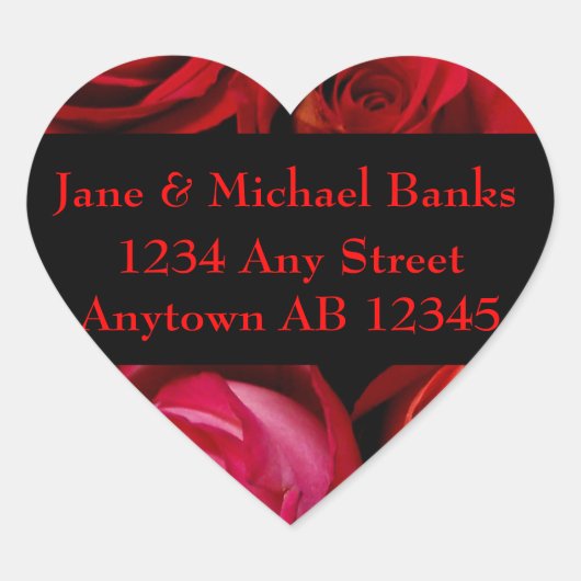 Bouquet von Rote Rosen, die das Etikett der Rückse Herz-Aufkleber (Vorderseite)