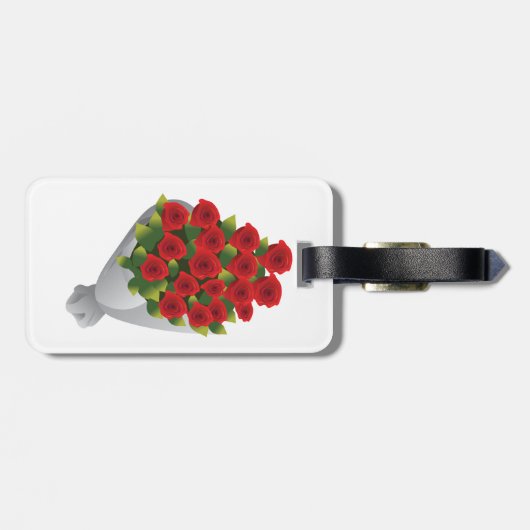 Bouquet von Rote Rosen Gepäckanhänger (Rückseite horizontal)