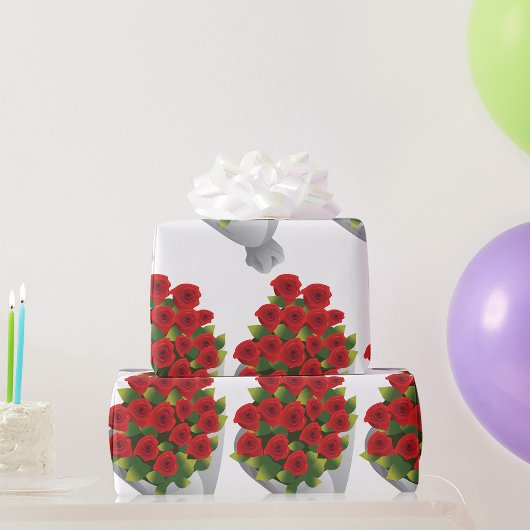 Bouquet von Rote Rosen Geschenkpapier