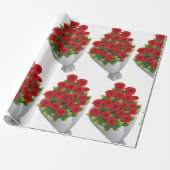 Bouquet von Rote Rosen Geschenkpapier (Ungerollt)