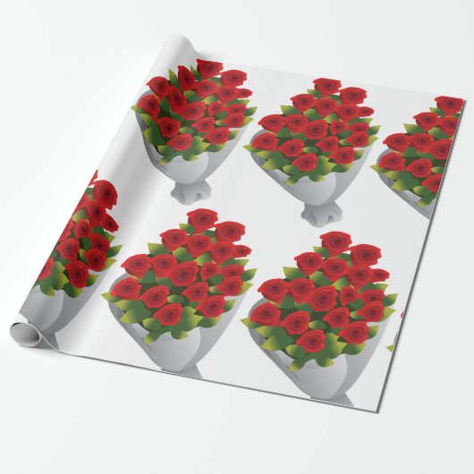 Bouquet von Rote Rosen Geschenkpapier (Ungerollt)