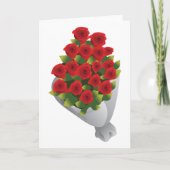 Bouquet von Rote Rosen Karte (Vorderseite)