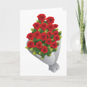 Bouquet von Rote Rosen Karte