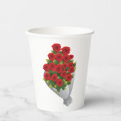 Bouquet von Rote Rosen Pappbecher (Vorderseite)