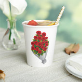Bouquet von Rote Rosen Pappbecher