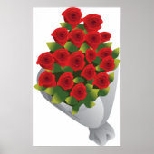 Bouquet von Rote Rosen Poster (Vorne)