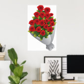 Bouquet von Rote Rosen Poster (Heimbüro)
