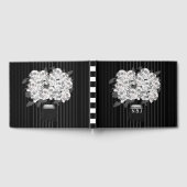 Bouquet von Skull-Rose Black & White Wedding Gästebuch (Voll)