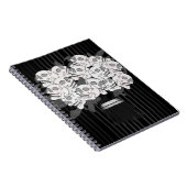 Bouquet von Skull-Rose Schwarz-Weiß-Gotik-Party Notizblock (Rechte Seite)