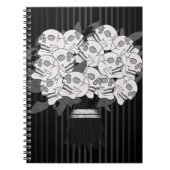 Bouquet von Skull-Rose Schwarz-Weiß-Gotik-Party Notizblock (Vorderseite)