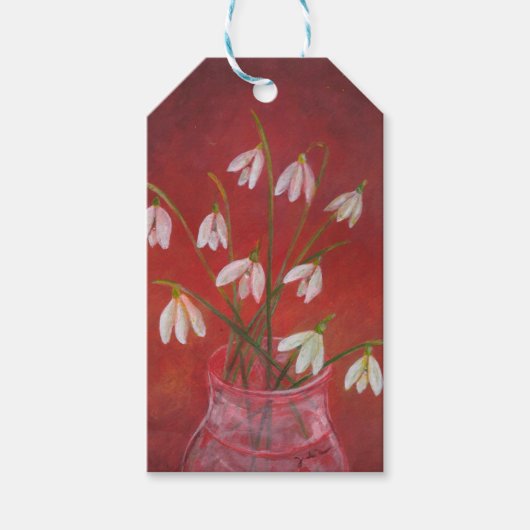 Bouquet von Snowdrops Geschenkanhänger (Vorderseite)