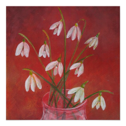 Bouquet von Snowdrops Poster (Vorderseite)