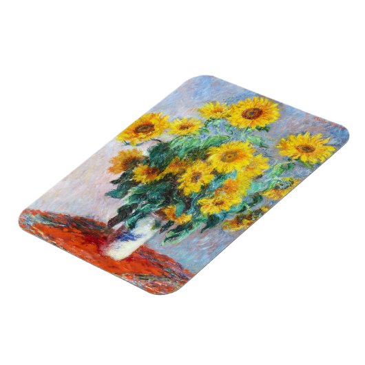 Bouquet von Sonnenblumen, 1880 Claude Monet Magnet (Linke Seite)