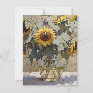 Bouquet von Sonnenblumen f - Öle Feiertagskarte