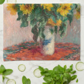 Bouquet von Sonnenblumen von Monet Impressionist A Geschirrtuch (Gefaltet)