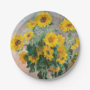Bouquet von Sonnenblumen von Monet Impressionist A Pappteller