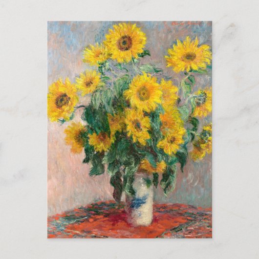 Bouquet von Sonnenblumen von Monet Impressionist A Postkarte (Vorderseite)
