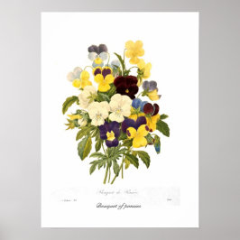 Bouquet von Stiefmütterchen Poster
