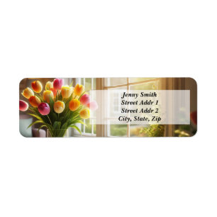 Bouquet von Tulips durch das Fenster