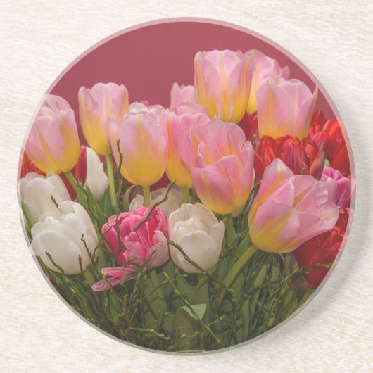 Bouquet von Tulips Sandstone Untersetzer (Vorne)