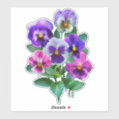 Bouquet von Violets Pansy Blume Aufkleber (Blatt)