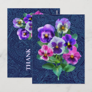 Bouquet von Violets Pansy Blume DANKE Postkarte
