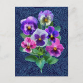 Bouquet von Violets Pansy Blume DANKE Postkarte (Vorderseite)