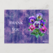Bouquet von Violets Pansy Blume DANKE Postkarte (Rückseite)