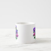 Bouquet von Violets Pansy Blume Espressotasse (Vorderseite)