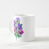 Bouquet von Violets Pansy Blume Kaffeetasse (Vorderseite Links)
