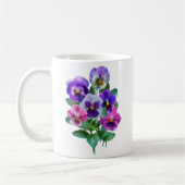 Bouquet von Violets Pansy Blume Kaffeetasse (Links)