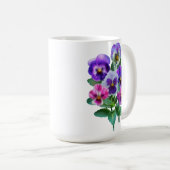 Bouquet von Violets Pansy Blume Kaffeetasse (VorderseiteRechts)