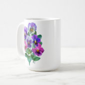 Bouquet von Violets Pansy Blume Kaffeetasse (Vorderseite Links)
