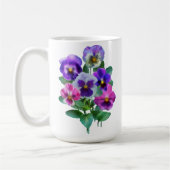 Bouquet von Violets Pansy Blume Kaffeetasse (Links)