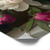 Bouquet von Zapfen in einer Vase am Tisch Poster (Ecke)