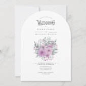 Bouquet Wedding Lilac Arch ID654 Einladung (Vorderseite)