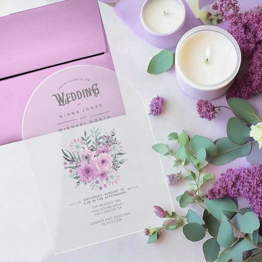 Bouquet Wedding Lilac ID654 Acryleinladungen