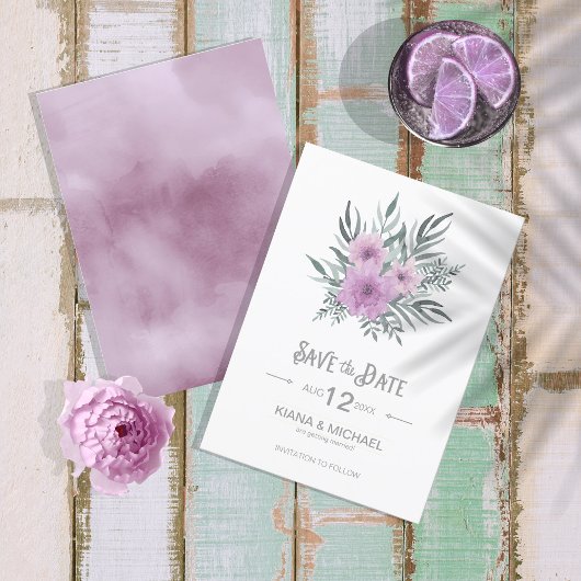 Bouquet Wedding Lilac ID654 Save The Date