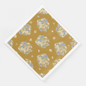 Bouquet wild lebender Blume Serviette (Ecke)