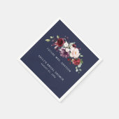 Bouquet Wine Blush Future Mrs. Brautparty Navy Serviette (Ecke)