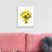 Bouquet Yellow Tulips Blume Leinwanddruck (Insitu (Wohnzimmer))