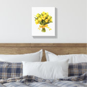 Bouquet Yellow Tulips Blume Leinwanddruck (Insitu (Schlafzimmer))