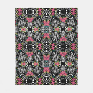 Bouquets aus rosa Blume Blume auf geometrisch Fleecedecke