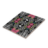 Bouquets aus rosa Blume Blume auf geometrisch Fliese (Seite)